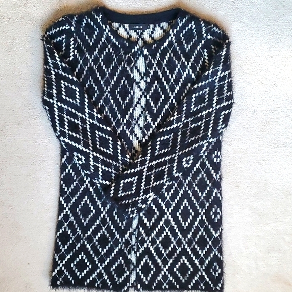 Lilibleu Soft Cardigan - Black/White - Picture 1 of 3